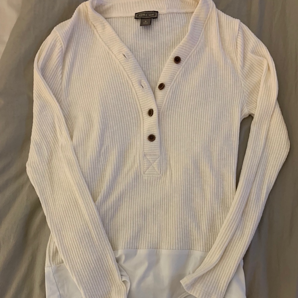 White Henley bodysuit